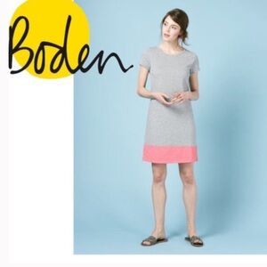 Boden Color Block T-Shirt Dress - Gray and coral - 4
